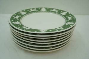 8ct Sango White Woods Christmas Dinner Plates