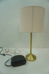 Table Lamp with 2 shades & Sony Clock Radio