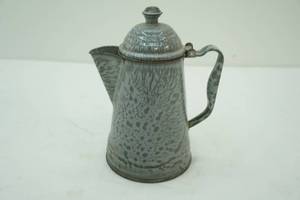 antique gray graniteware coffee pot