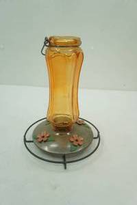 Vintage Carnival Glass Oriole Feeder 10 tall