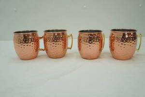 4 Hammered Copper Moscow Mule Mugs