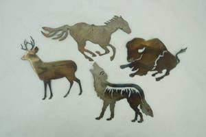Metal Animal Cutouts. Deer, Wild Horse, Buffalo, Wolf