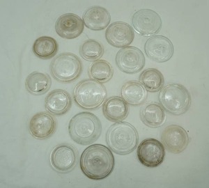 Antique Glass Top Canning Lids