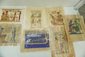 6ct Egyptian Craft Papyrus Designed Papers, Artwork