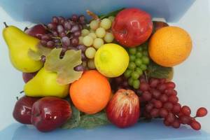 Artificial Fruit and Sterilite Tote