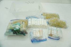 Travel Lotions and Soaps, lot comes with small tote and lid