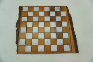 hand crafted wooden chess board 17.5x16