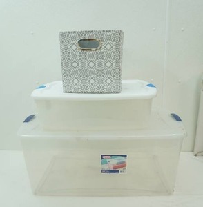 2 Totes with Lids, Collapsible Storage Bin, Reusable Bags, Mesh Zipper Close Bag