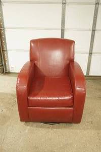 Red Poly Leather Swivel Rocking Chair 32x 36x 36
