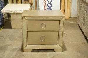 2 drawer night stand with mirror inserts trim