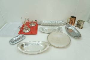 Vintage Silver Plate Platters and other pieces