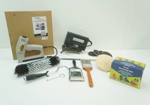 Hardware & Power Tools jig saw, electric stapler, paint brushes, new shoe rack, furniture sliders and more