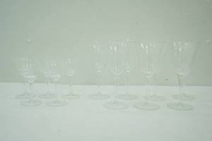 Vintage Etched Glass Wine Glasses