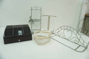 Glass & Metal Shelf, Metal Shelf, Desk Organizer