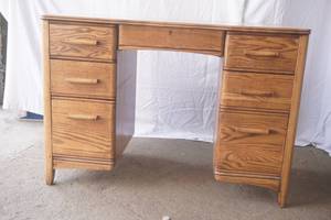 Vintage Wooden Desk w7 drawers. Solid