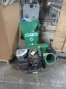 Mighty Mac Shredder Leaf Chipper  Briggs and Stratton 1150 Series  250cc 11.50 ft. lbs. gross torque at 2600 rpm per SAE J1940  36 x 48 x 36