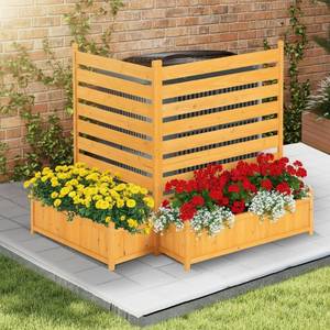 Fortuno Outdoor Air Conditioner FencePrivacy Screen with Planter Box (2 Panels)