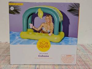 New-Sun Squad Inflatable CabanaBar With Serving Station & Cup Holders