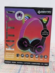 Sentry Kitty Light-up Boom-Mic Headset Kitty Headphones Kids Headset