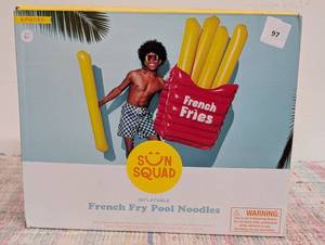 Giant Inflatable French Fry Pool Noodles 6 Piece Set Sun Squad