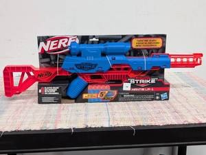 Nerf Alpha Strike Mantis LR-1 Dart Blaster with Targeting Scope and 5 Official Nerf Elite Foam Darts - Easy Load Prime Fire  Ages 8
