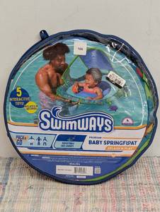 Swimways Sun Canopy Spring Float with Hyper-Flate Valve - Splash N Play Infant Pool Lounger