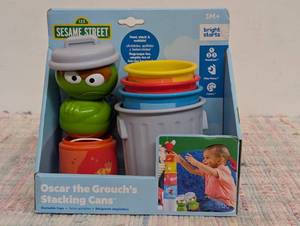 Bright Starts Oscar The Grouchs Staking Cans Stackable cups