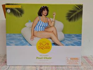 No Pump Included Inflatable Chair - Matte White - Sun Squad Inflatable Furniture, 176 lb Capacity
