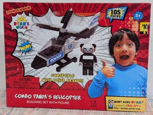 Pocket.Watch Ryans World Combo Pandas Helicopter Building Set with Figure