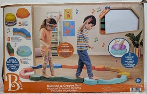 B. toys Balance Beams  Balance & Groove Set Balance Board with Music & Lights