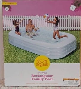 10 x 6 Deluxe Rectangular Family Pool Blue - Sun Squad Inflatable PVC Kit