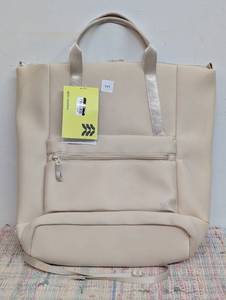 Cream Colored Faux Neoprene Backpack Tote - All in Motion