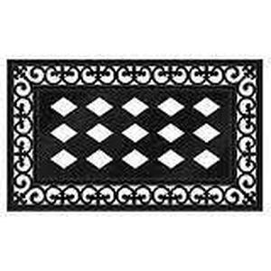 Evergreen Black Fleur Scroll Sassafras Floor Mat Indoor Outdoor Rubber Tray 18x30 Fits Sassafras Inserts 10x22 Black