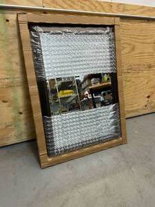 Large wall mirror with dark frame (28.5 in x 40.5 in)