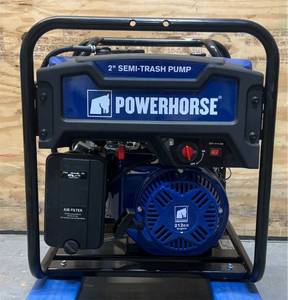 Powerhorse Extended Run Full Trash Pump, 2in. Ports, 11,000 GPH, 34in. Solids Capacity, 212cc OHV Engine, Model# DS20W #750126 Msrp $599.99