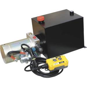NorTrac 12 Volt DC Power Unit with Emergency Hand Pump, Single Acting, Dump Trailer (untested, sold as is)