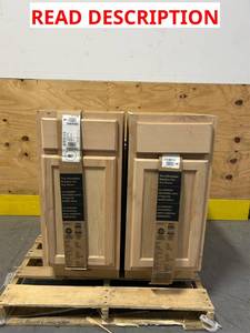 Hampton Bay Recessed Panel 15 in. W   24 in. D   34.5 in. H Assembled Base Kitchen Cabinet in Unfinished Msrp $105.00 (slight damage, lot of 2)