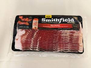 EE. 3x 12oz Smithfield Hickory Smoked Bacon-Mikes Hot Honey