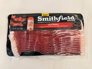 EE. 3x 12oz Smithfield Hickory Smoked Bacon-Mikes Hot Honey