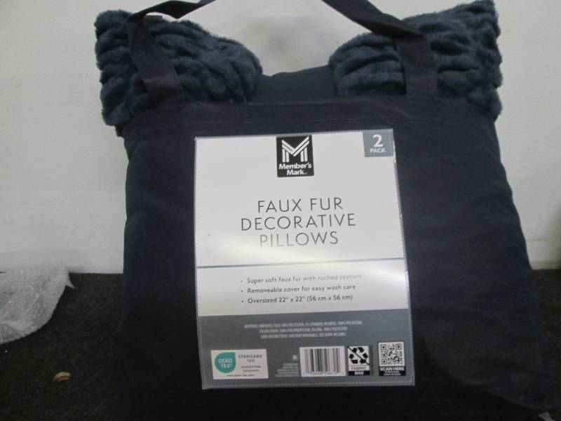 Pair of faux fur pillows...