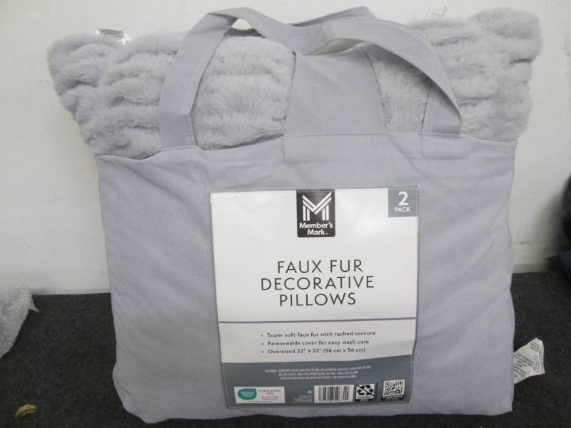 Pair of faux fur pillows...