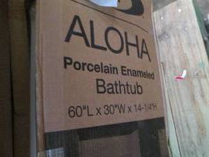 Aloha porcelain enamel bathtub left...