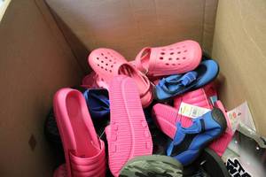 Box of kids shoes various sizes...