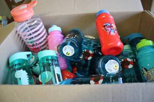 Box of water bottles...