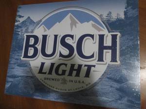 New Busch Light metal sign, measures 12 x 16