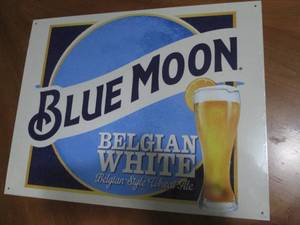 New Blue Moon Beer metal sign, measures 12 x 16