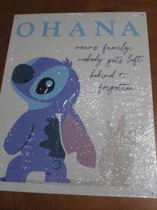 New Ohana Family metal sign, measures 12 x 16