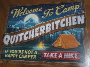 New Camping metal sign, measures 12 x 16