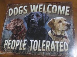 New Dog Lover metal sign, measures 12 x 16