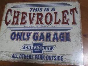 New Chevrolet metal sign, measures 12 x 16
